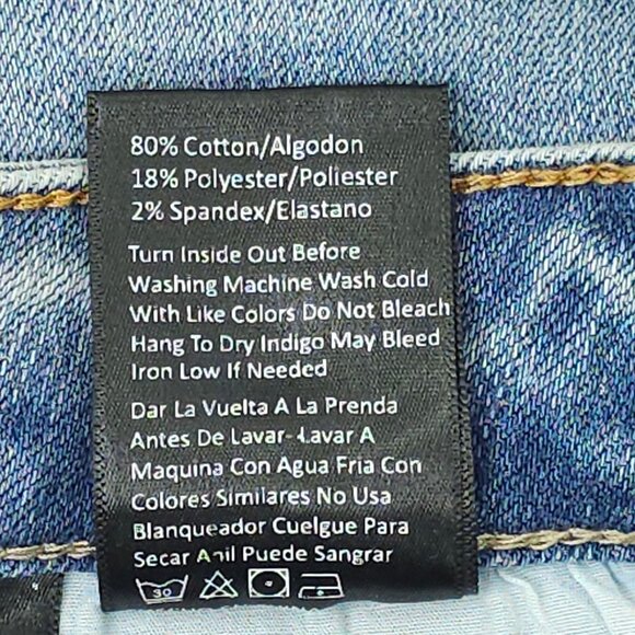 Risen Jeans Distressed Flare Leg Size 3XL High Rise Very Stretchy Light Wash NEW - Picture 7 of 13